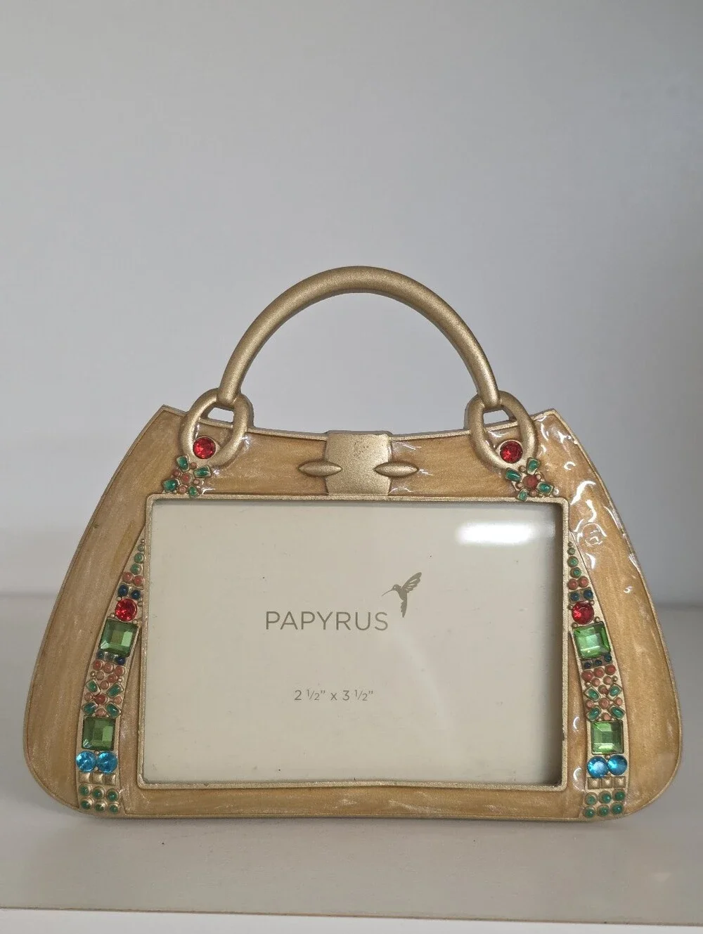 Papyrus Enamel & Swarovski Crystal Purse Frame